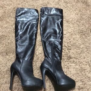 Thigh high stiletto boots